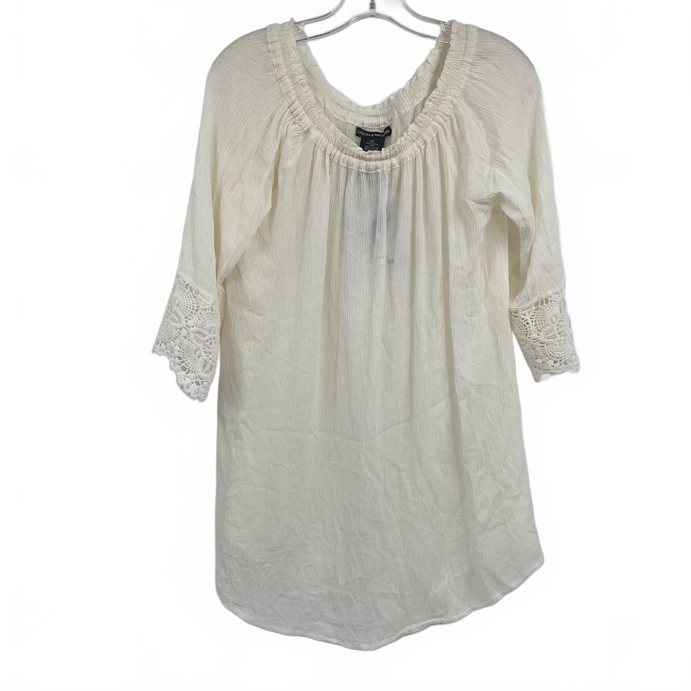 Chelsea & Theodore White Lace Blouse | Womens M